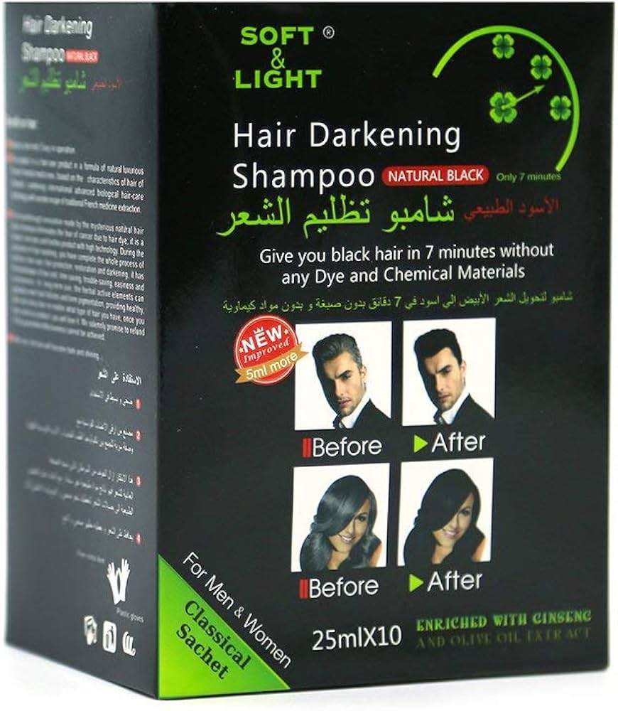 Hair Darkening Shampoo Natural Black by Soft & Light