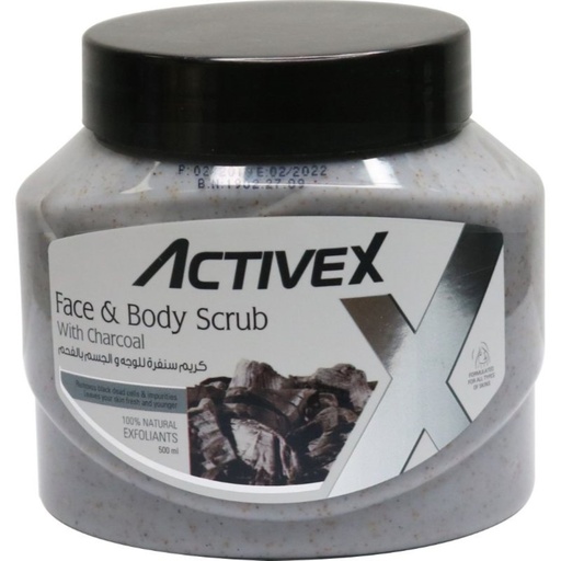 [10009] Activex Face And Body Scrub Charcoal 500 ML